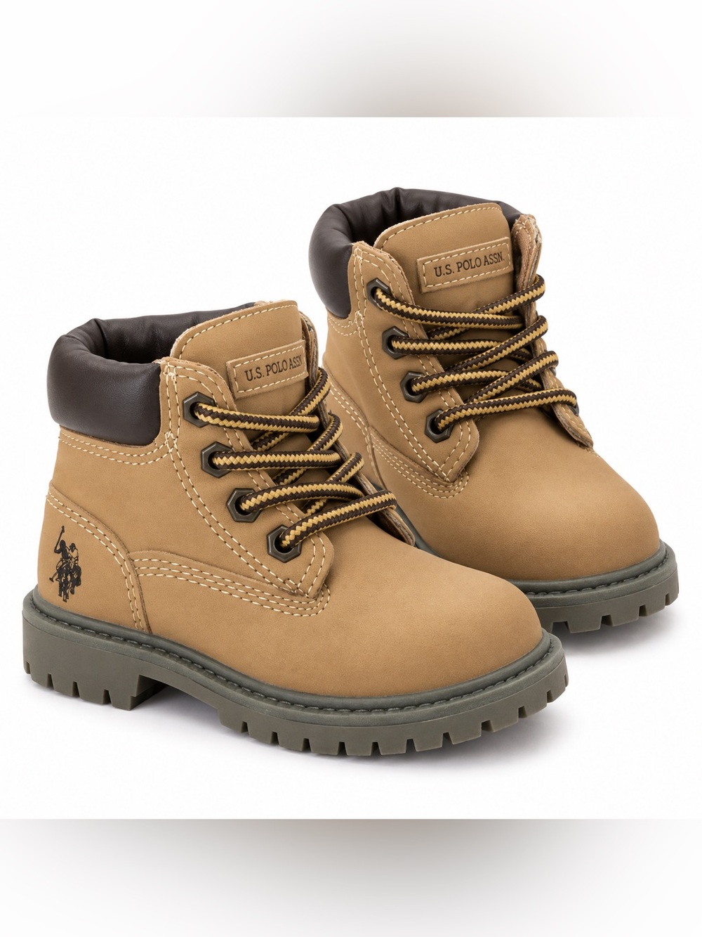 U.S. Polo Assn Boys Owen-T Tan Work Boots Toddler Size 7M